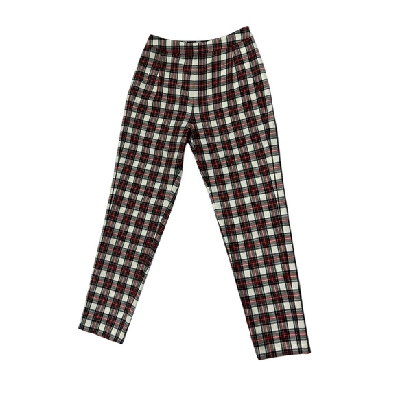 Anthropologie Hunter Bell Women's Melina Pant 100% Virgin Wool Plaid Sz 4 Punk - Picture 1 of 12